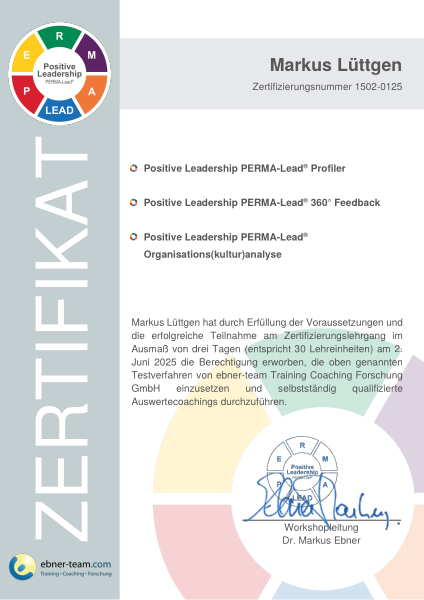 Zertifizierter PERMA-Lead Berater